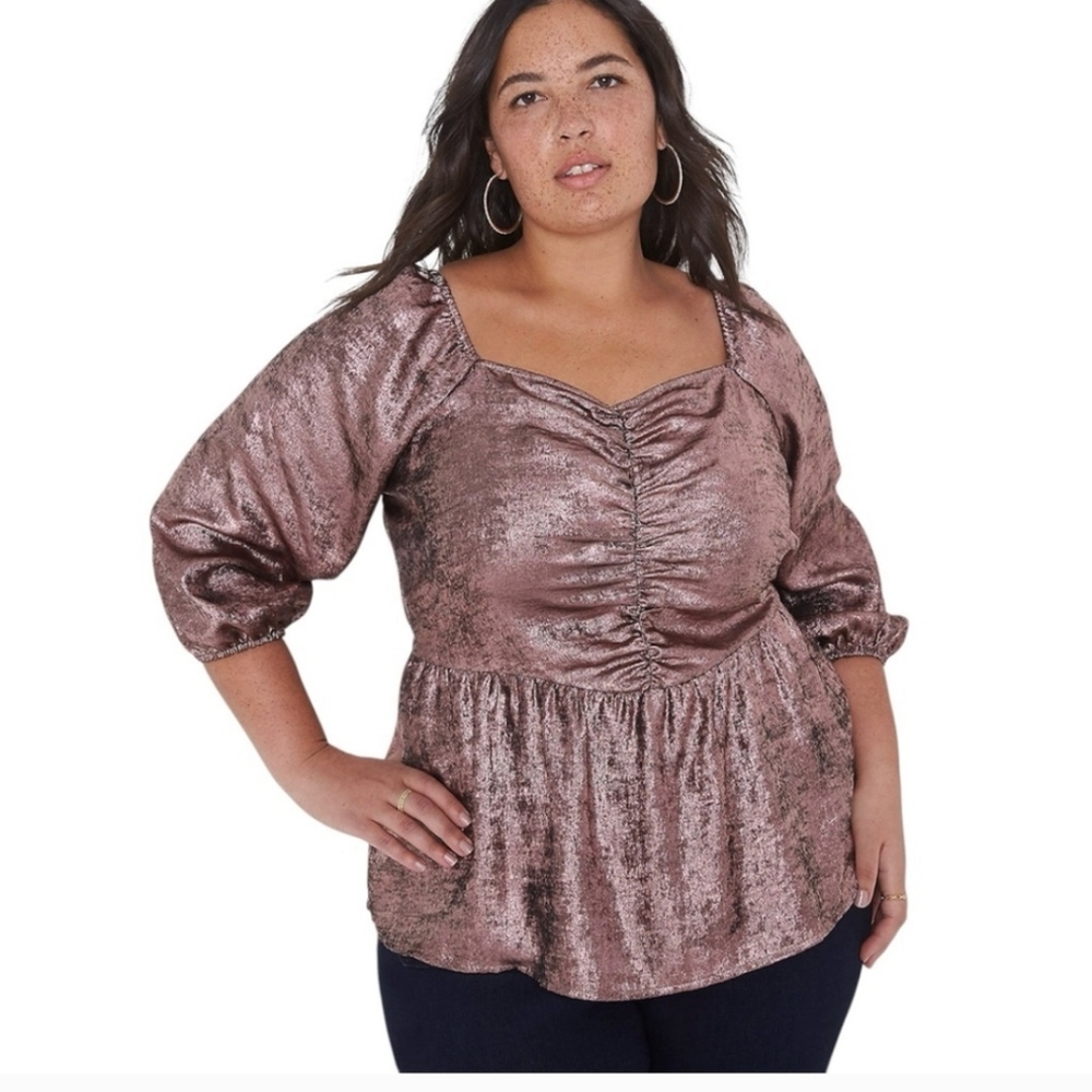Lane Bryant Shimmering Bronze Blouse